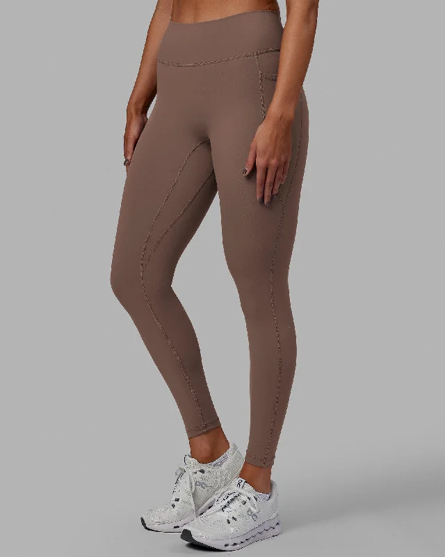 Versatile Women's Clothing for All Occasions Fusion Full Length Leggings with Pockets - Deep Taupe