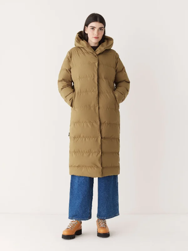 Women's Outerwear Attire The Highland Long Puffer Coat in Amber Brown