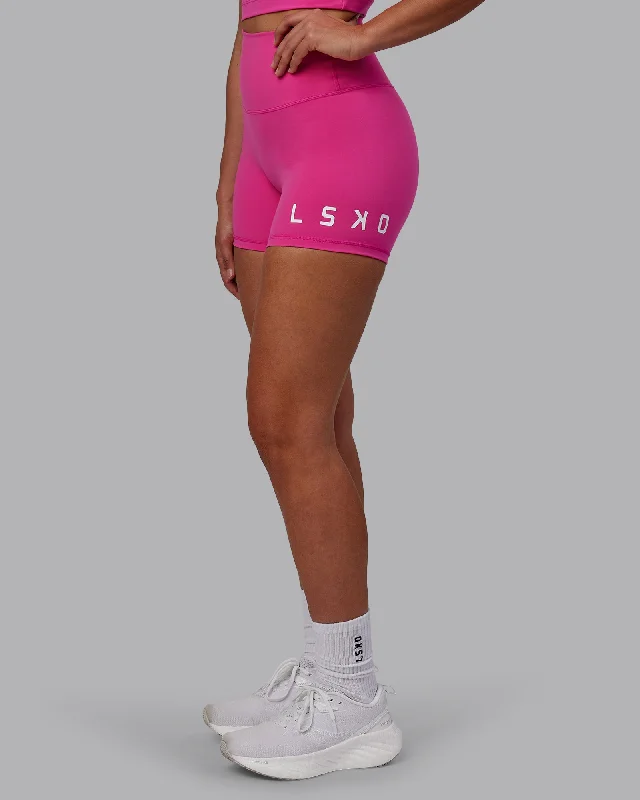 Women's Casual Attire Evolved X-Shorts - Fuchsia Pink-White