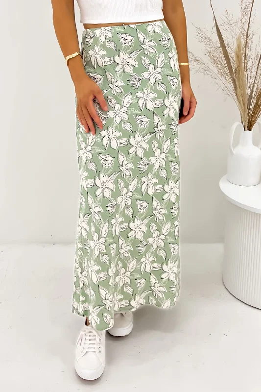 Women's Work Outfit For The Office Eden Maxi Skirt Sage