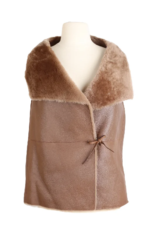 Women's Evening Wear for Special Occasions Leather Shearling Vest