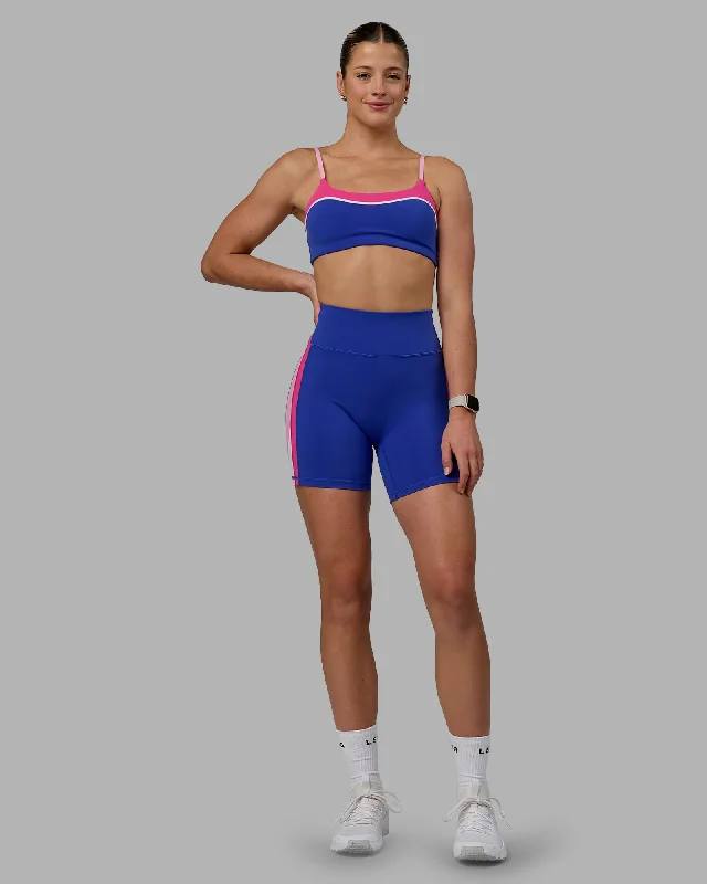 Chic Women's Attire Revitalise Mid Shorts - Power Cobalt-Fuchsia Pink