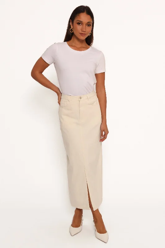 Casual Women's Clothing Online Kellen Corduroy Midi Skirt - Cream