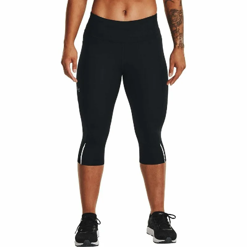 Women's Athletic Garments Under Armour Fly Fast 3.0 Speed Womens 3/4 Capri Running Tights - Black